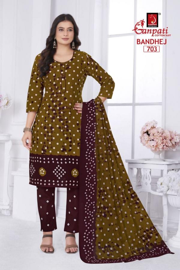 Ganpati Bandhani Pant Vol 7 Bhandhani Printed Kurta Bottom With Dupatta